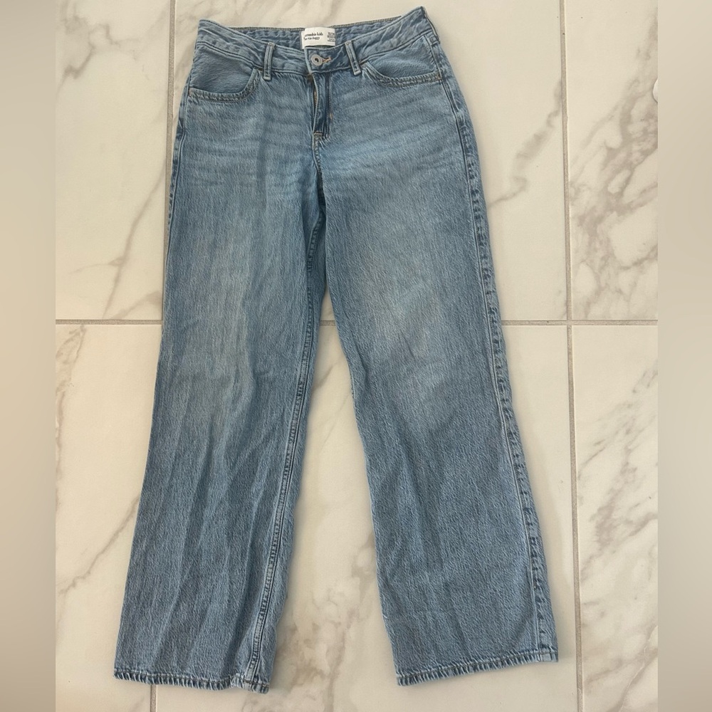 abercrombie kids Light Blue Straight Leg Jeans